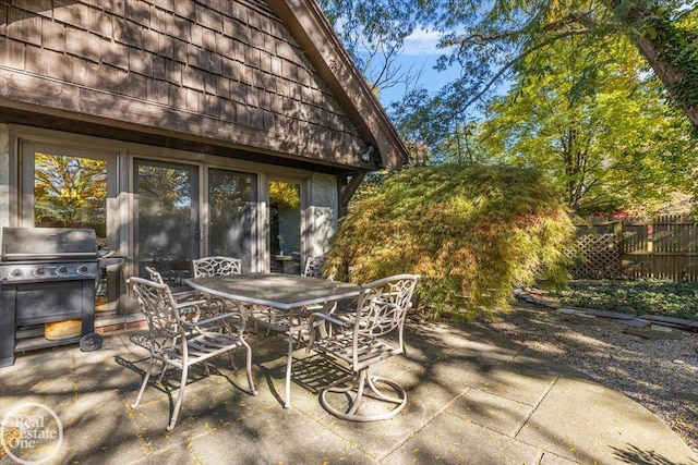 view of patio featuring area for grilling