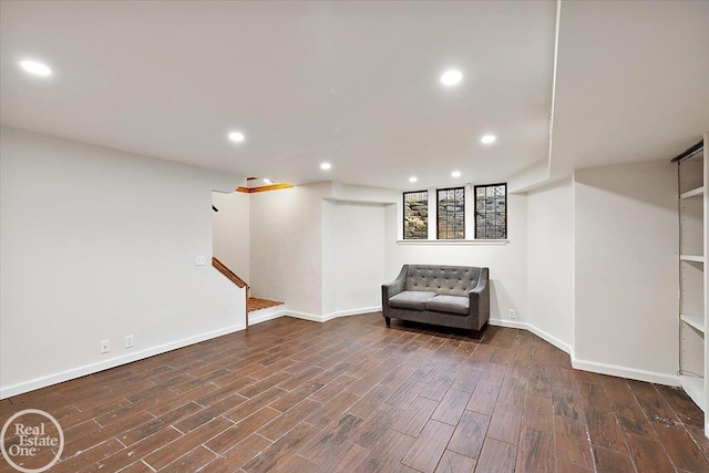 unfurnished room featuring dark hardwood / wood-style flooring