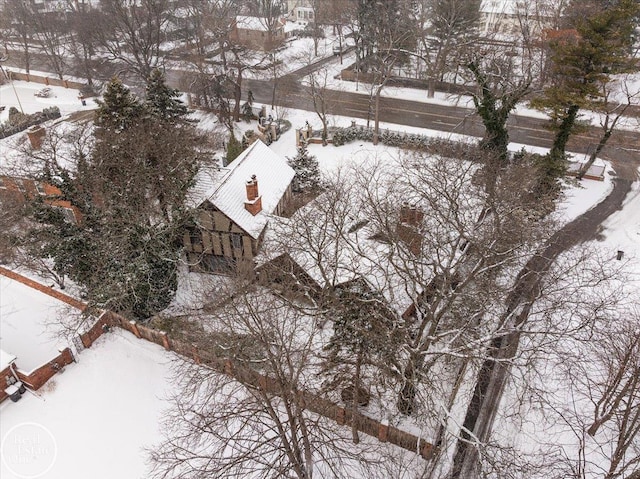 view of snowy aerial view