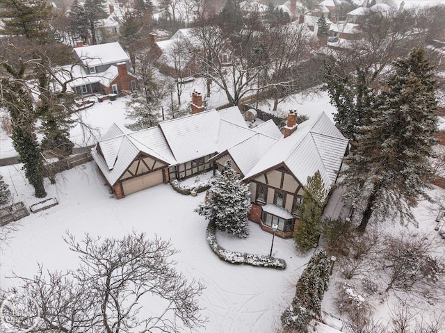 view of snowy aerial view