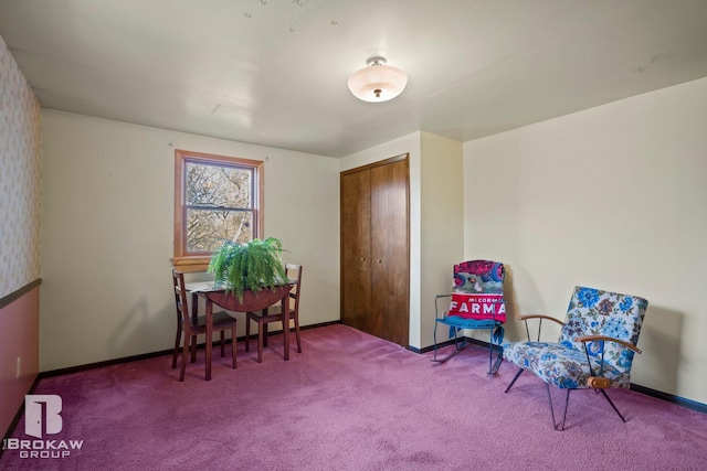 sitting room with carpet