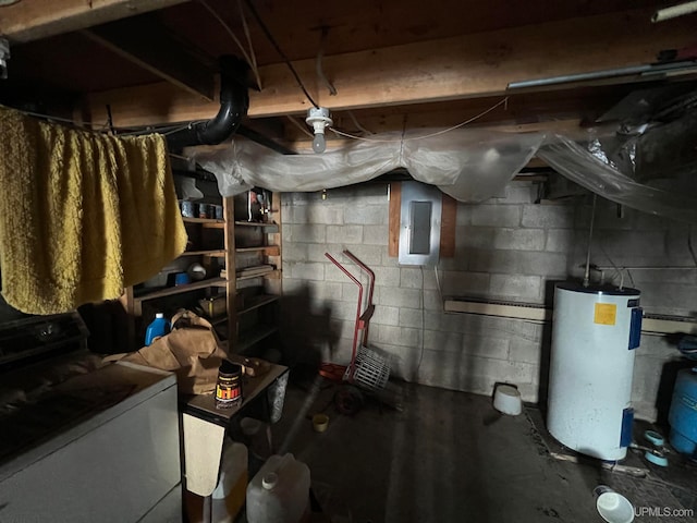 utilities featuring washer / clothes dryer and gas water heater