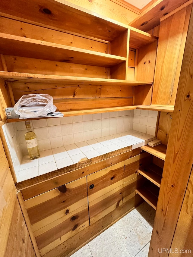 view of sauna / steam room with tile patterned flooring