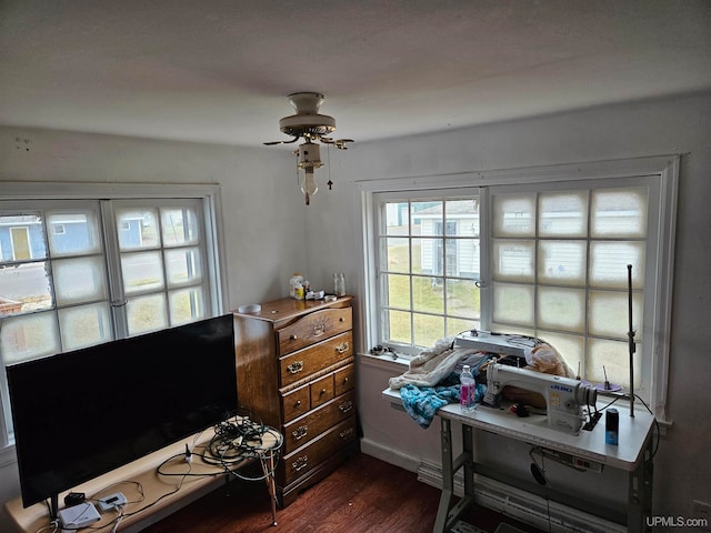 interior space featuring dark hardwood / wood-style floors