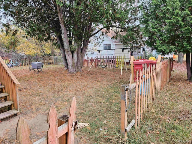 view of yard featuring a playground