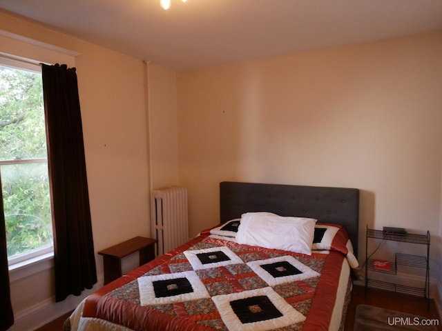 bedroom with radiator