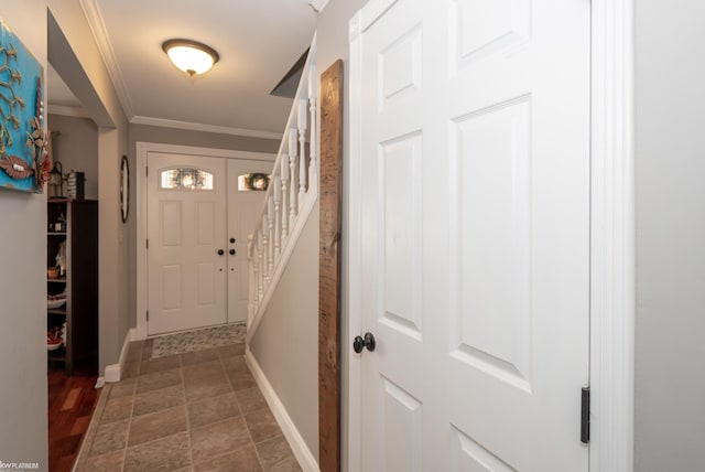 doorway with ornamental molding