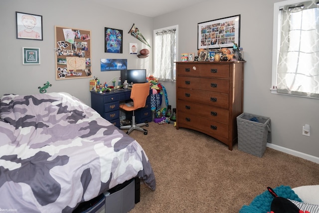 bedroom featuring carpet flooring