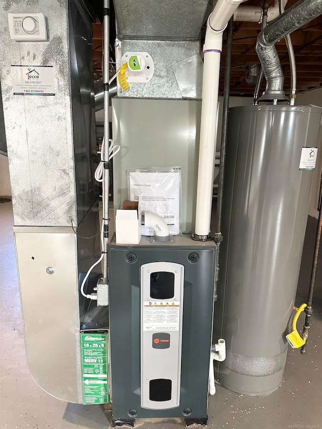 utilities featuring gas water heater