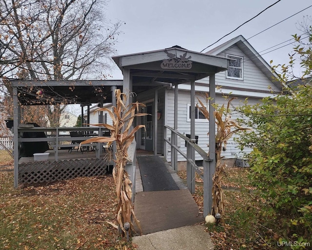 exterior space with a wooden deck