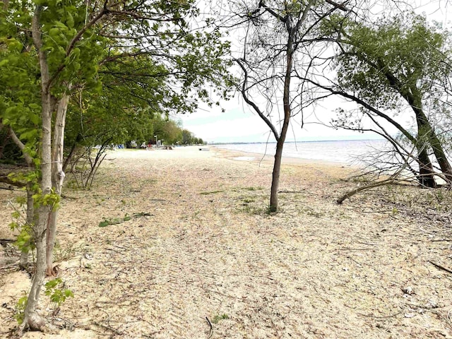 view of landscape featuring a water view