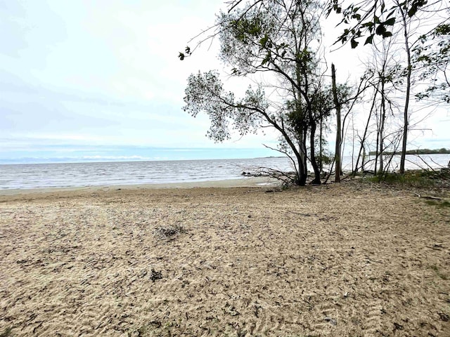 view of water feature with a view of the beach