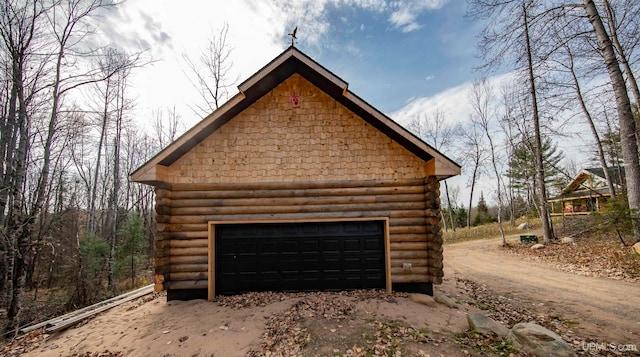 view of garage