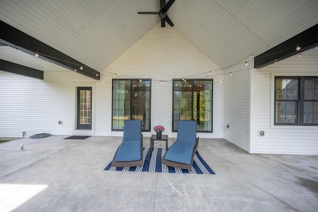 view of patio / terrace with ceiling fan