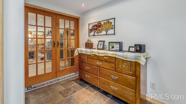 doorway to outside featuring french doors