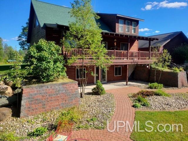 371 Morrison Creek Rd, Iron River, MI 49935 - back of house with a patio area and a wooden deck