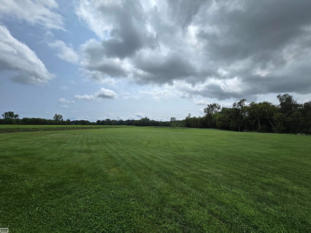 view of yard with a rural view