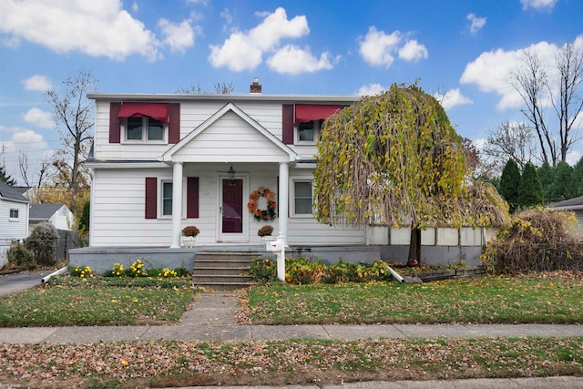 view of front of house with covered porch