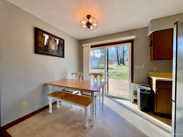 view of tiled dining room