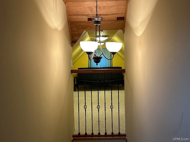 interior space with wooden ceiling