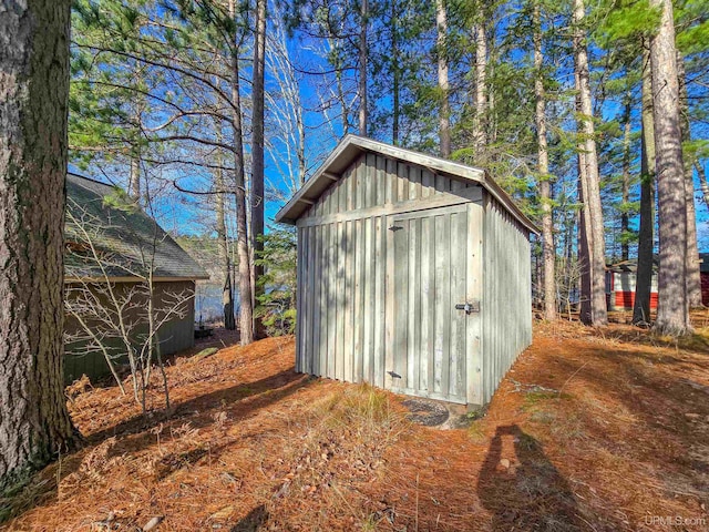 view of shed