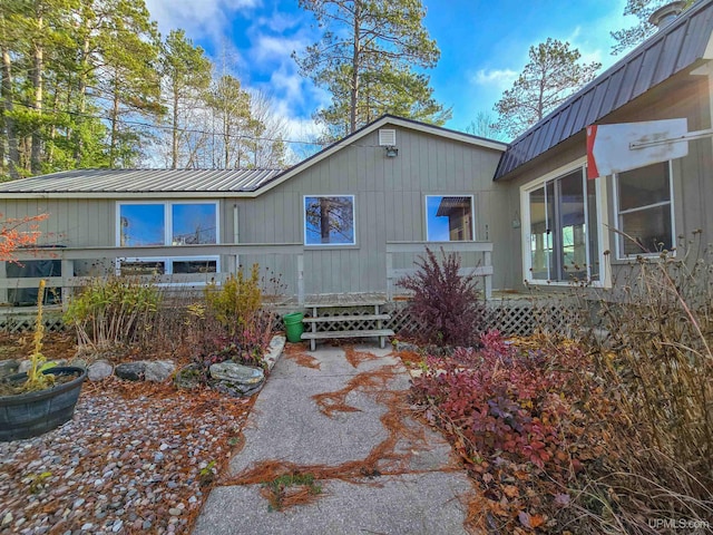 view of front of house with metal roof