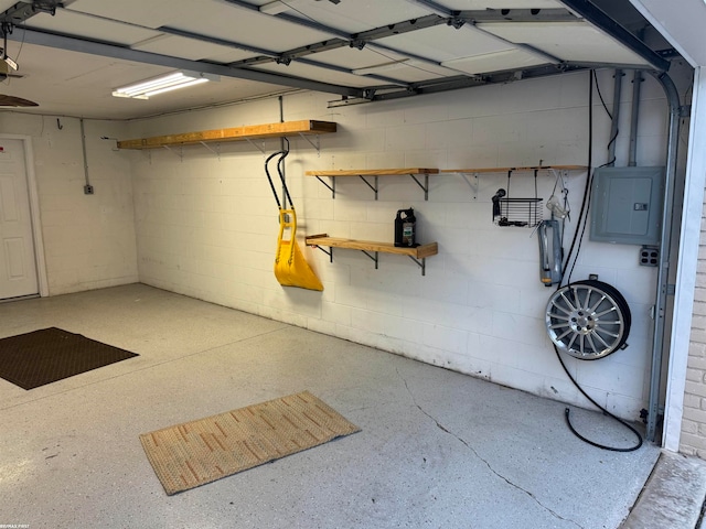 garage featuring electric panel