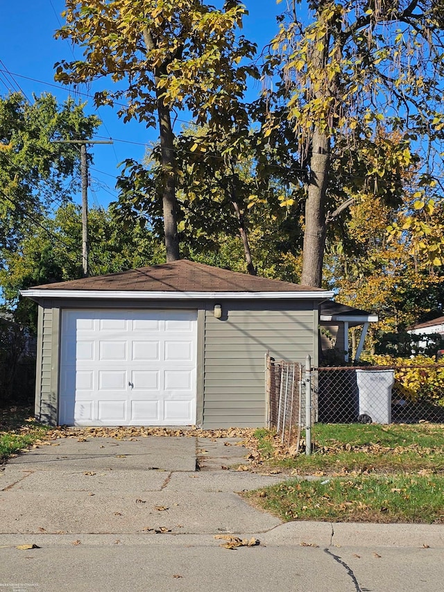 view of garage