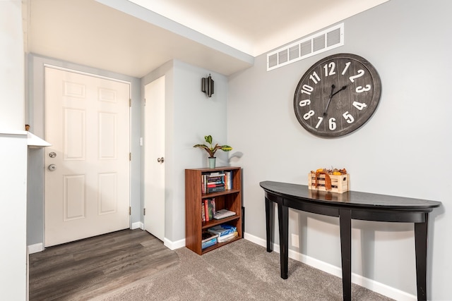 entryway featuring dark hardwood / wood-style flooring