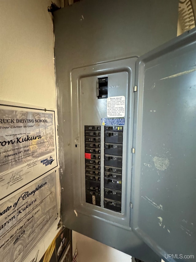 utility room featuring electric panel