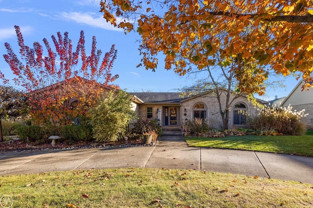 view of front facade with a front yard