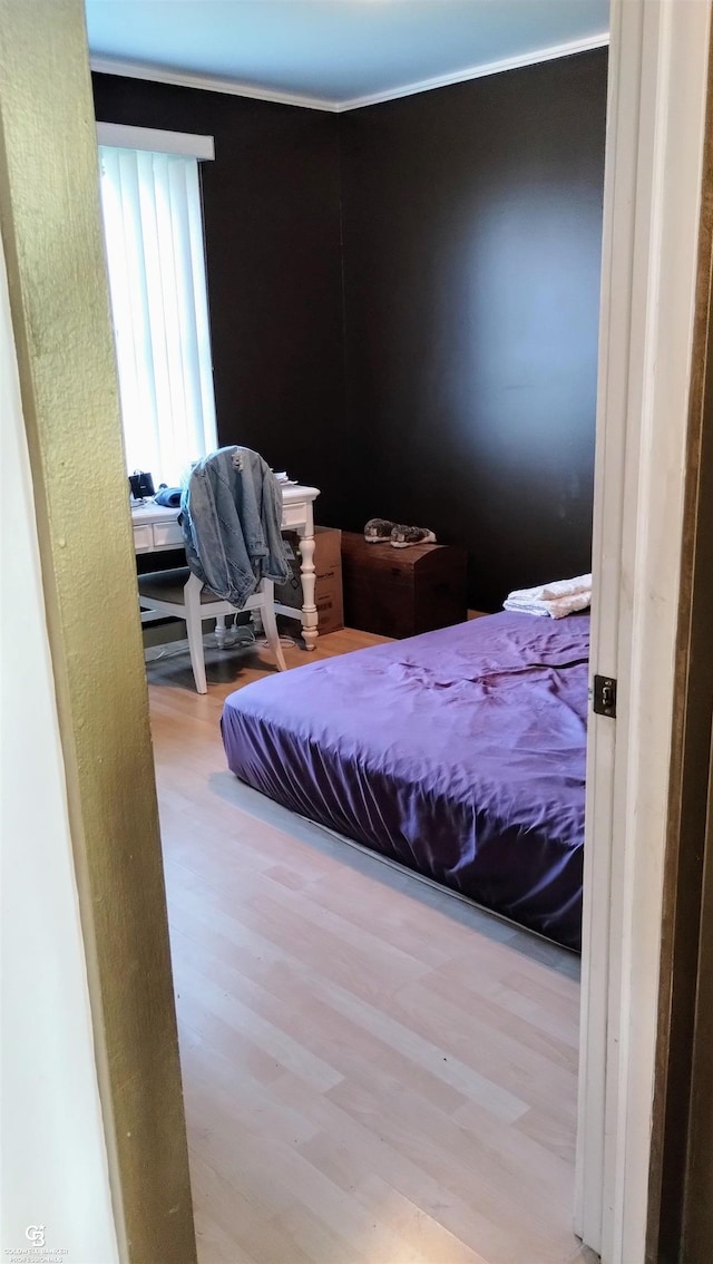 bedroom featuring light wood-type flooring