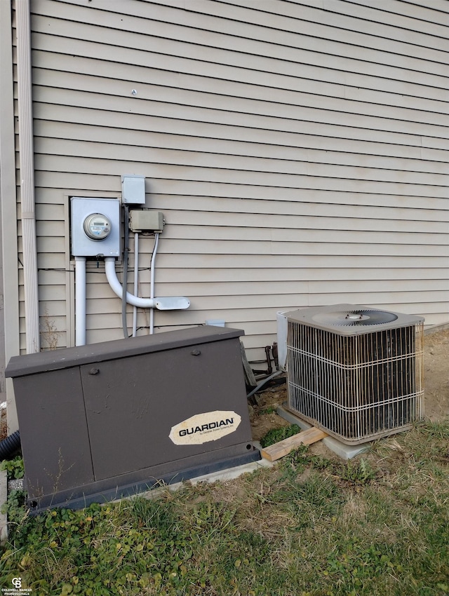 exterior details featuring central AC unit