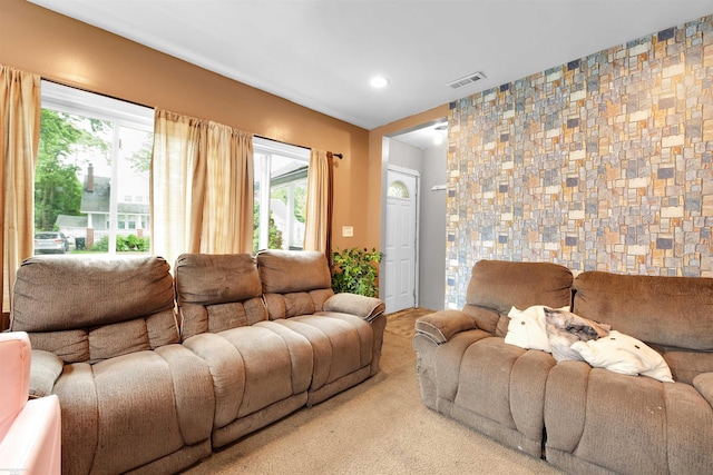 living room with plenty of natural light