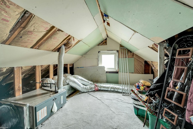 view of unfinished attic