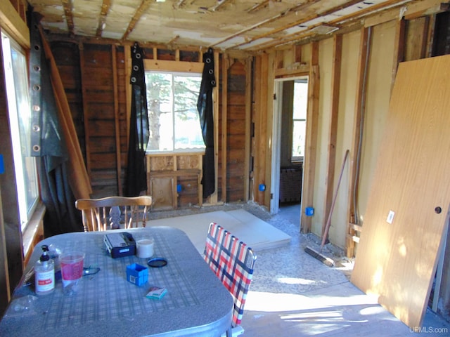 view of unfurnished dining area