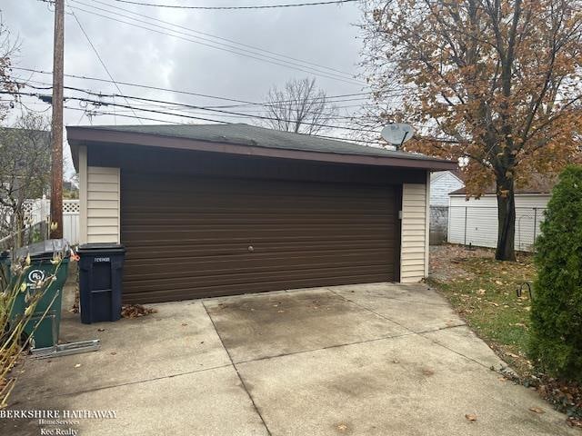 view of garage