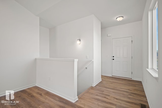 hall featuring wood-type flooring