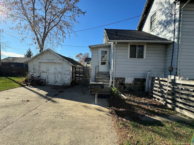 exterior space featuring a storage unit