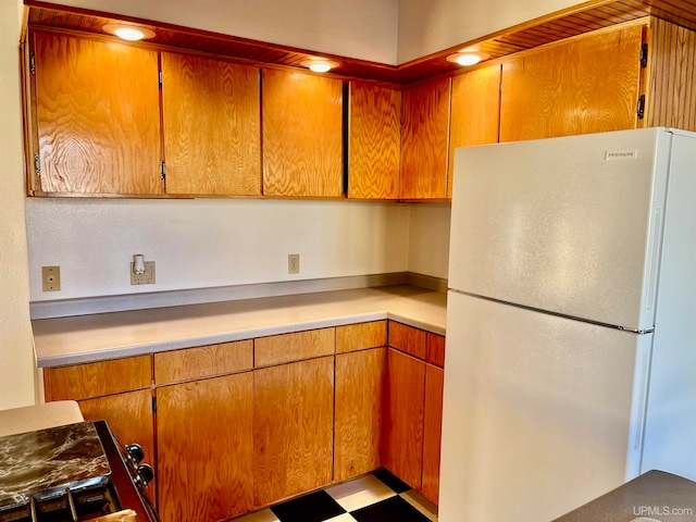 kitchen with white refrigerator