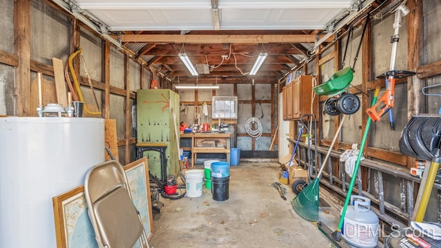 storage room with gas water heater