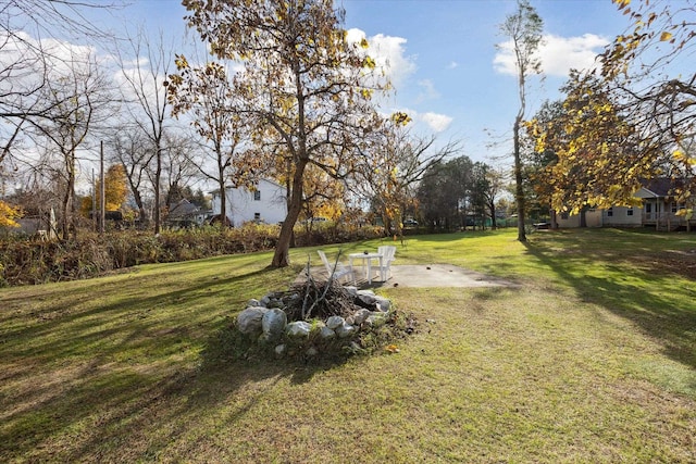 view of yard with a patio area