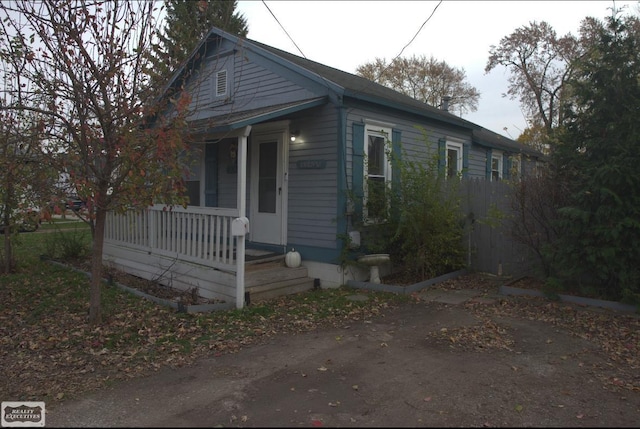 bungalow-style house with a porch