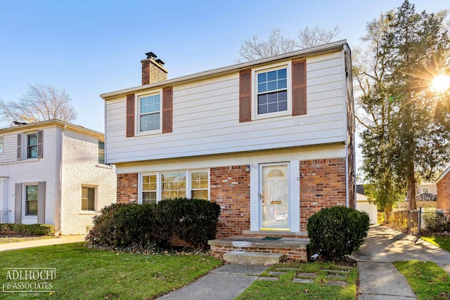 view of front of house with a front yard