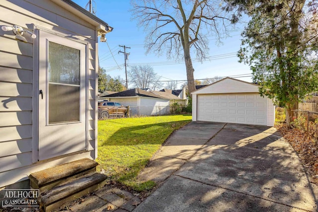 exterior space with an outdoor structure and a garage