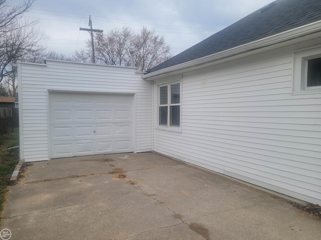 view of garage