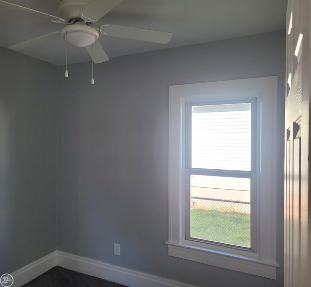 unfurnished room featuring ceiling fan