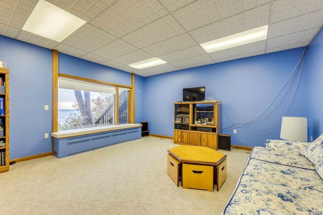 living room featuring carpet floors