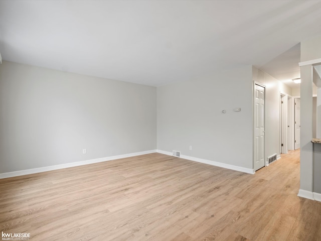 empty room featuring light wood-type flooring