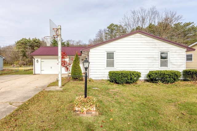 ranch-style house with a front lawn and a garage